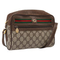 GUCCI GG Supreme Web Sherry Line Shoulder Bag PVC Beige 56 02 088 Auth 209137