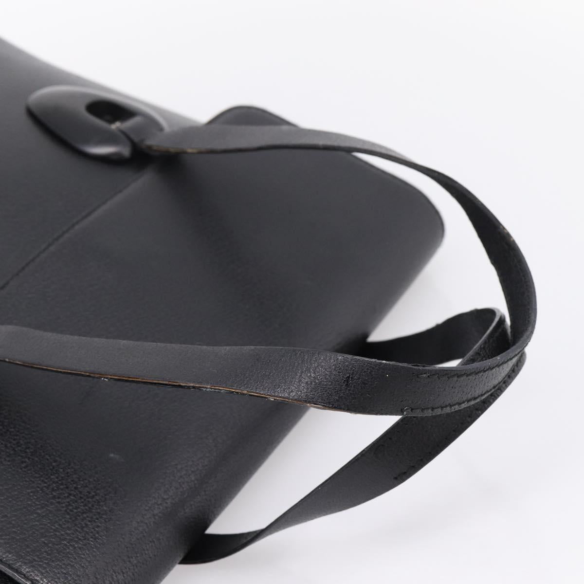 GUCCI Hand Bag Leather Black Silver 002 2123 0451 Auth 209143