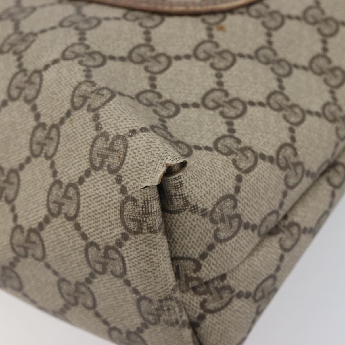 GUCCI GG Supreme Web Sherry Line Tote Bag PVC Beige Gold 378 02 003 Auth 209310
