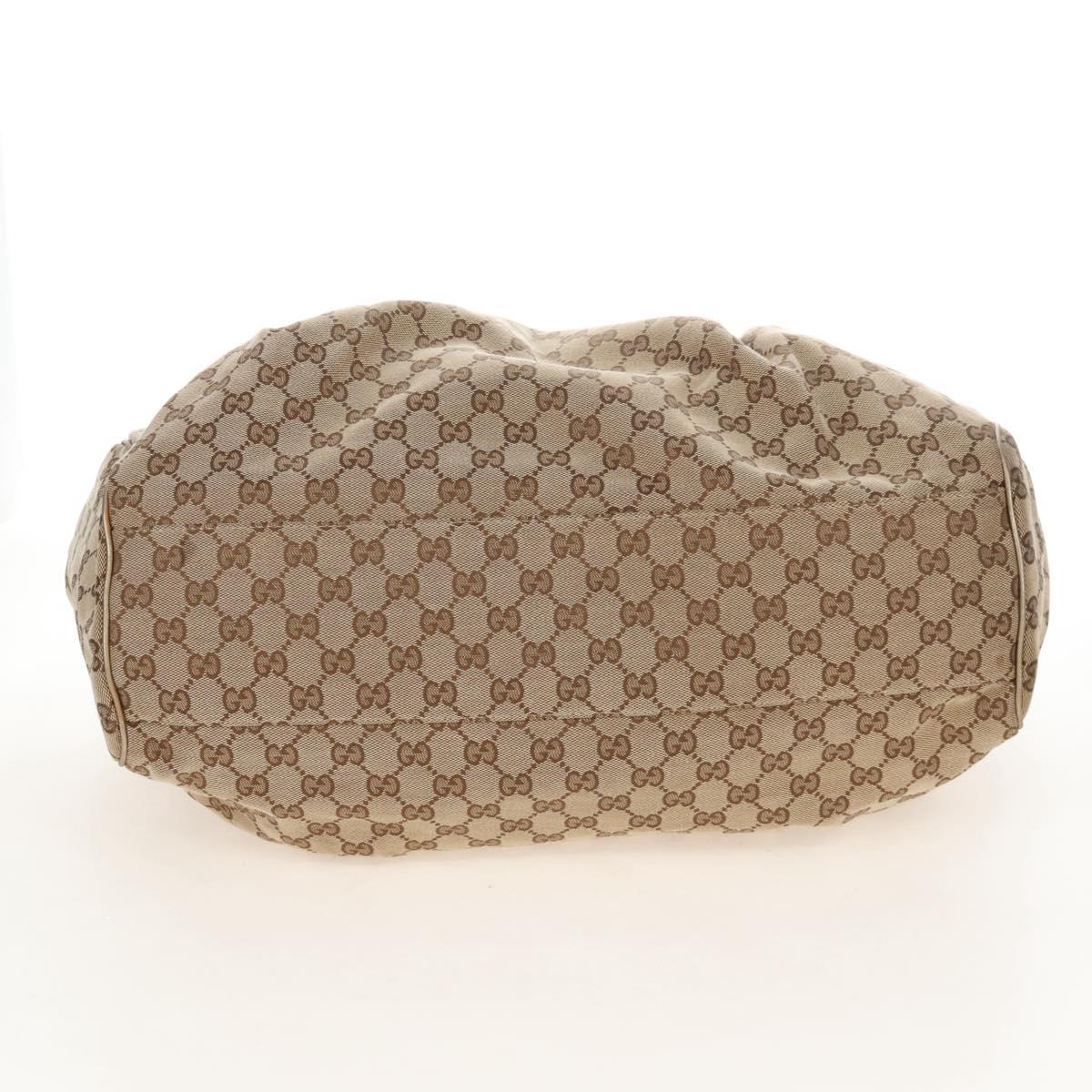 GUCCI GG Canvas Hand Bag Beige Gold 211943 Auth 209529V