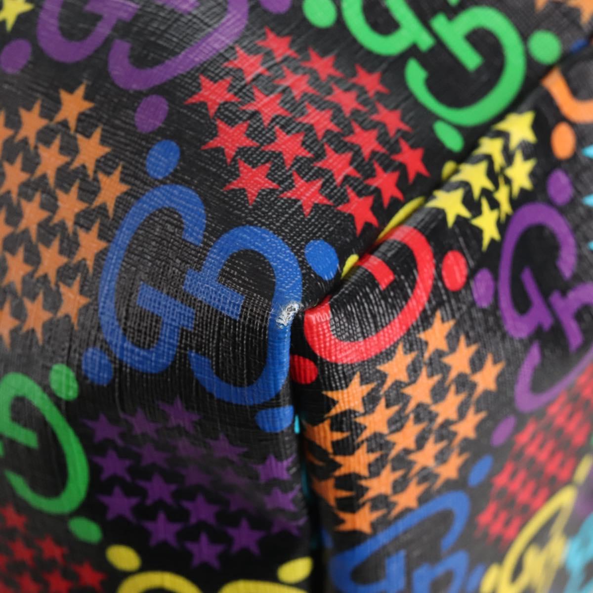GUCCI GG Psychedelic Boston Bag PVC 2way Multicolor Silver 602619 Auth 209553M