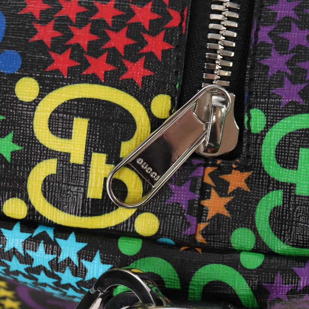 GUCCI GG Psychedelic Boston Bag PVC 2way Multicolor Silver 602619 Auth 209553M