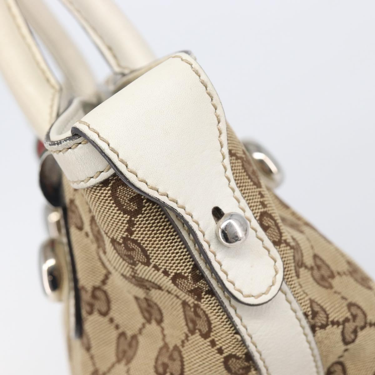 GUCCI GG Canvas Web Sherry Line Tote Bag Beige Silver 232970 Auth 209693