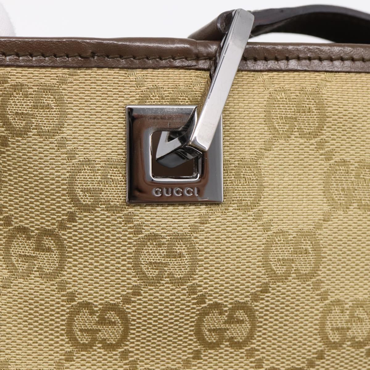 GUCCI GG Canvas Sherry Line Tote Bag Beige Silver 31244 Auth 209841A
