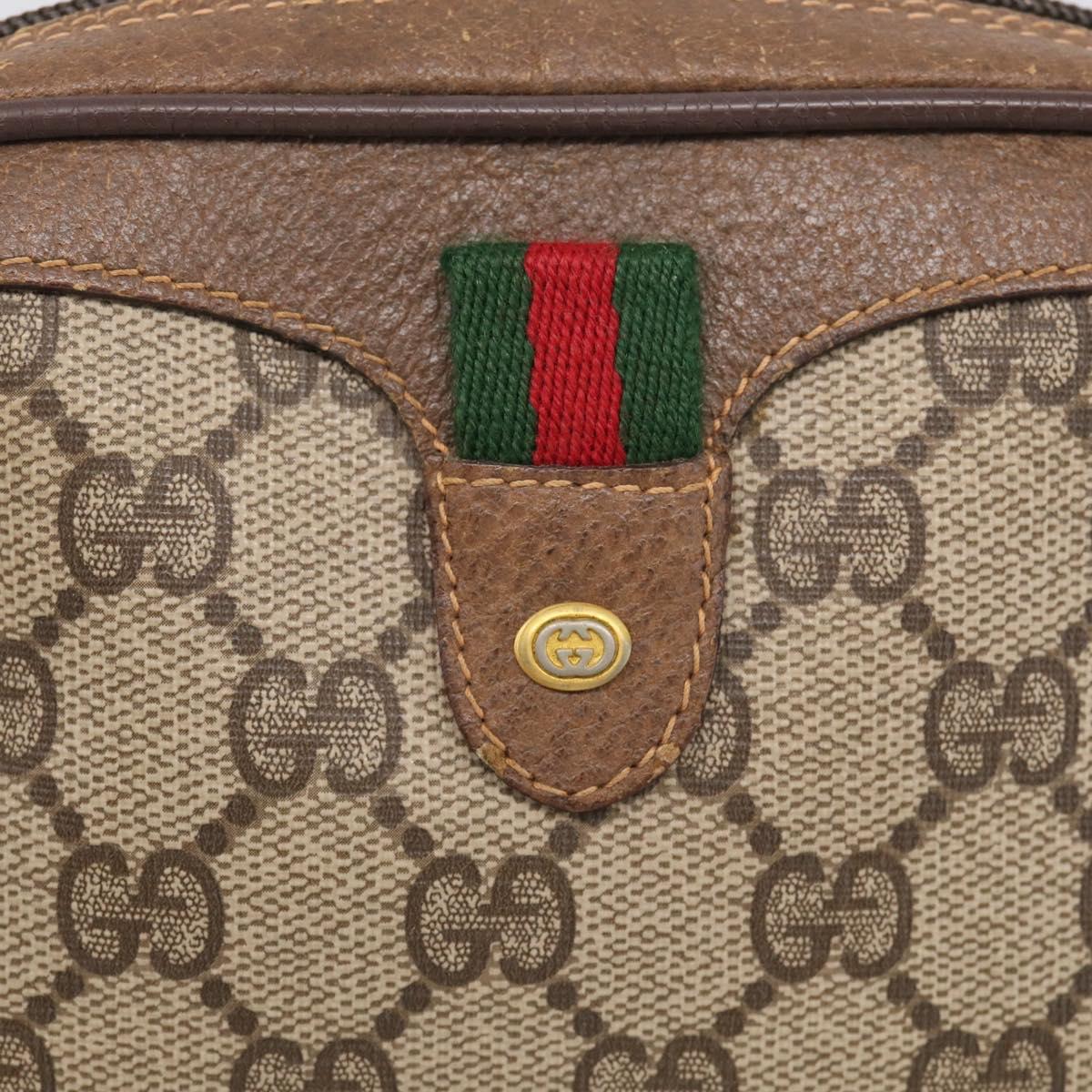 GUCCI GG Supreme Web Sherry Line Bag PVC Beige Gold 89 02 066 Auth 210037