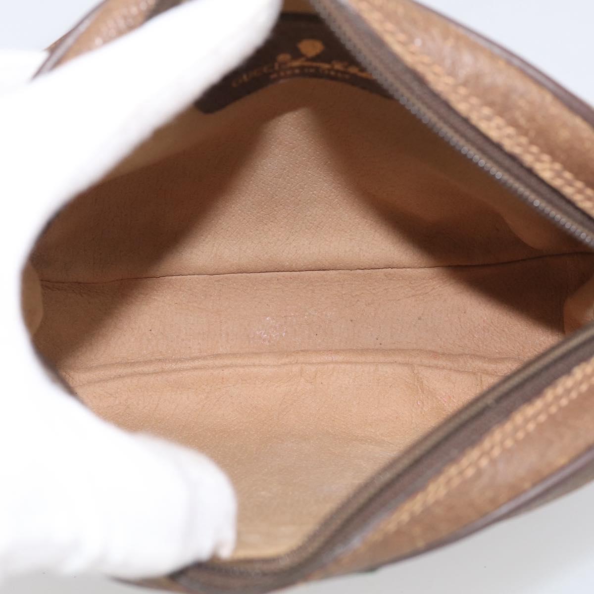 GUCCI GG Supreme Web Sherry Line Bag PVC Beige Gold 89 02 066 Auth 210037