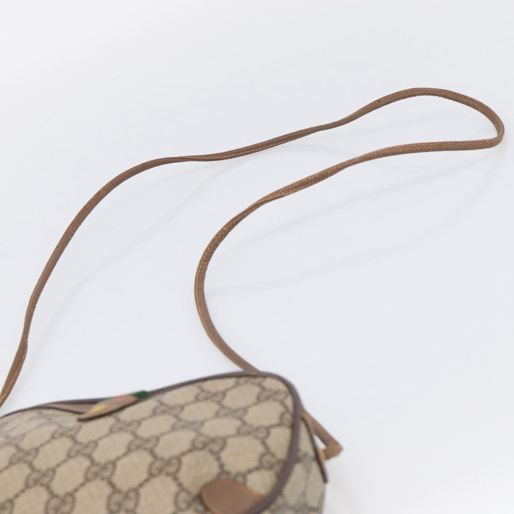GUCCI GG Supreme Web Sherry Line Bag PVC Beige Gold 89 02 066 Auth 210037