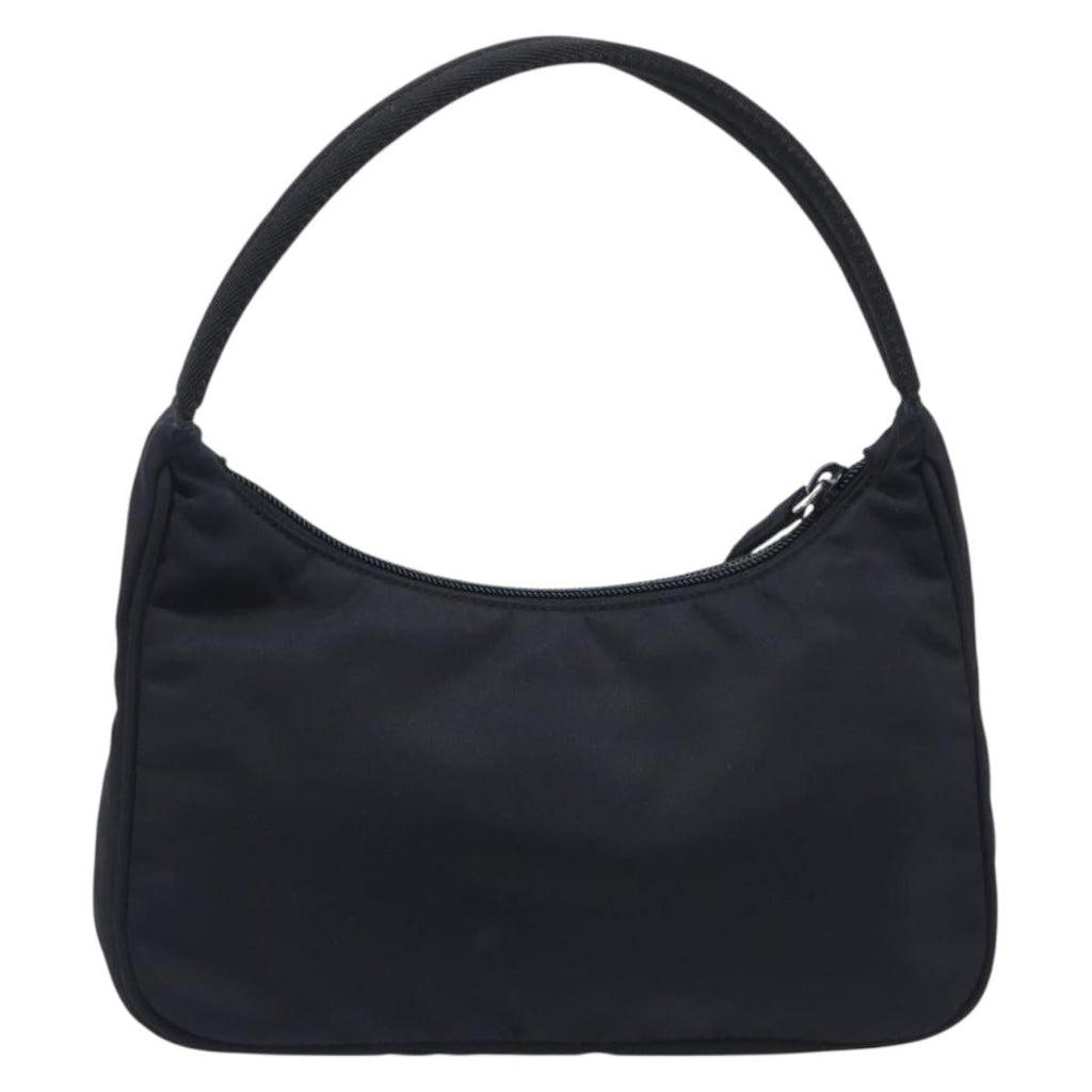PRADA Hand Pouch Nylon Black Silver Auth 210726V