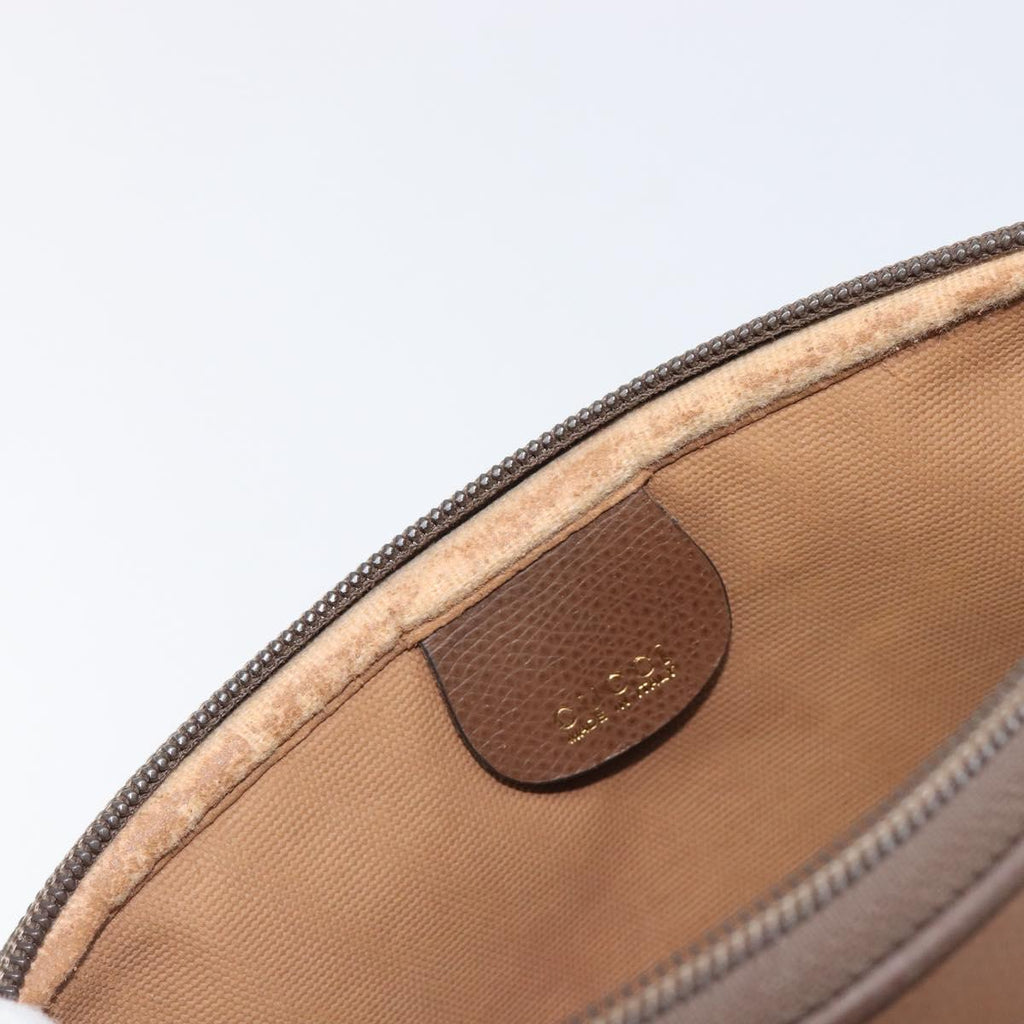 GUCCI GG Supreme Shoulder Bag PVC Beige Gold Auth 211882