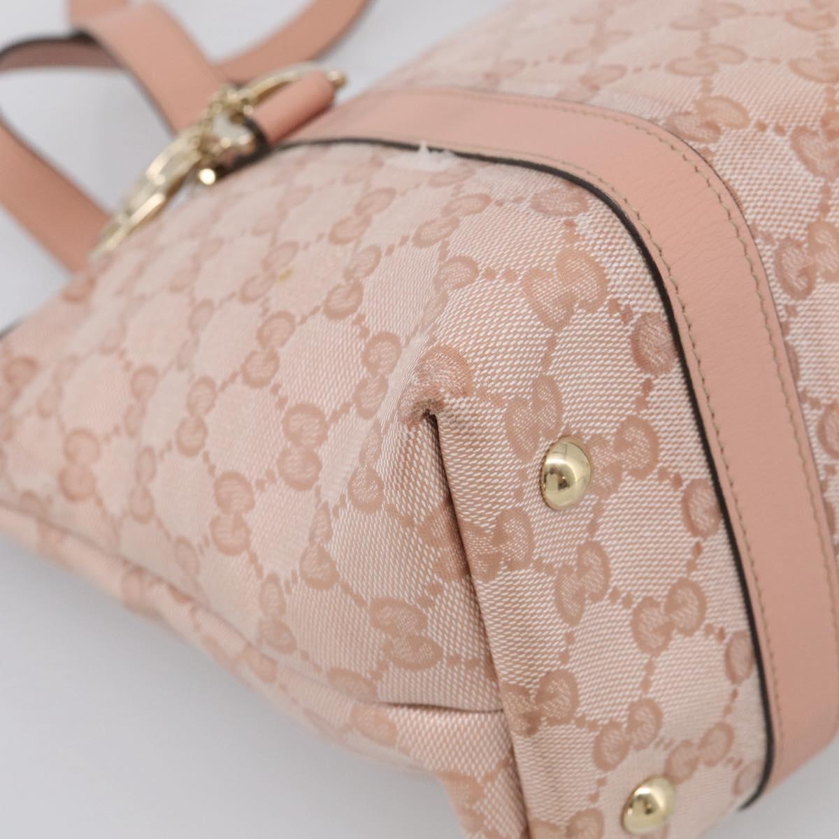 GUCCI GG Crystal Tote Bag Coated Canvas Pink Gold 141470 Auth 213177V