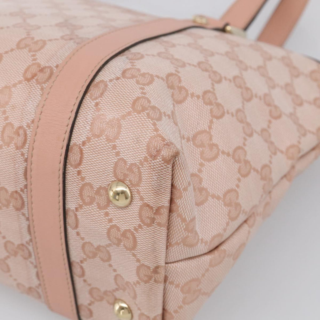 GUCCI GG Crystal Tote Bag Coated Canvas Pink Gold 141470 Auth 213177V