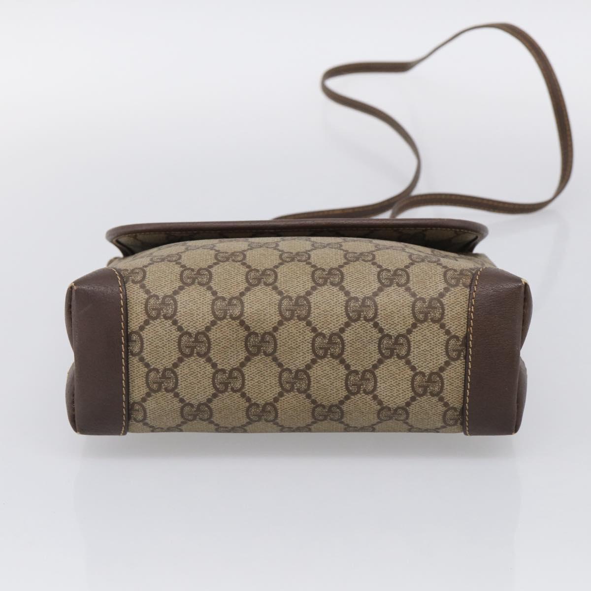 GUCCI GG Supreme Shoulder Bag PVC Beige Gold 007 123 0087 Auth 213180