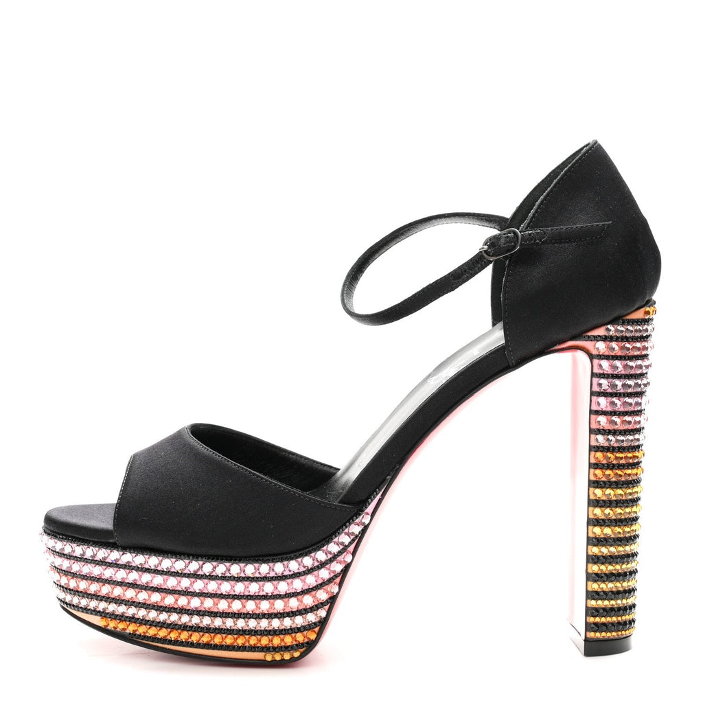 Satin Strass Sandaloo Aftersun 130 Sandals 38 Black Multicolor