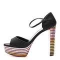 Satin Strass Sandaloo Aftersun 130 Sandals 38 Black Multicolor