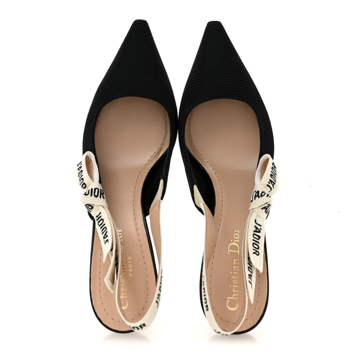 Technical Canvas Ribbon J Adior Slingback 65mm Pumps 37.5 Black