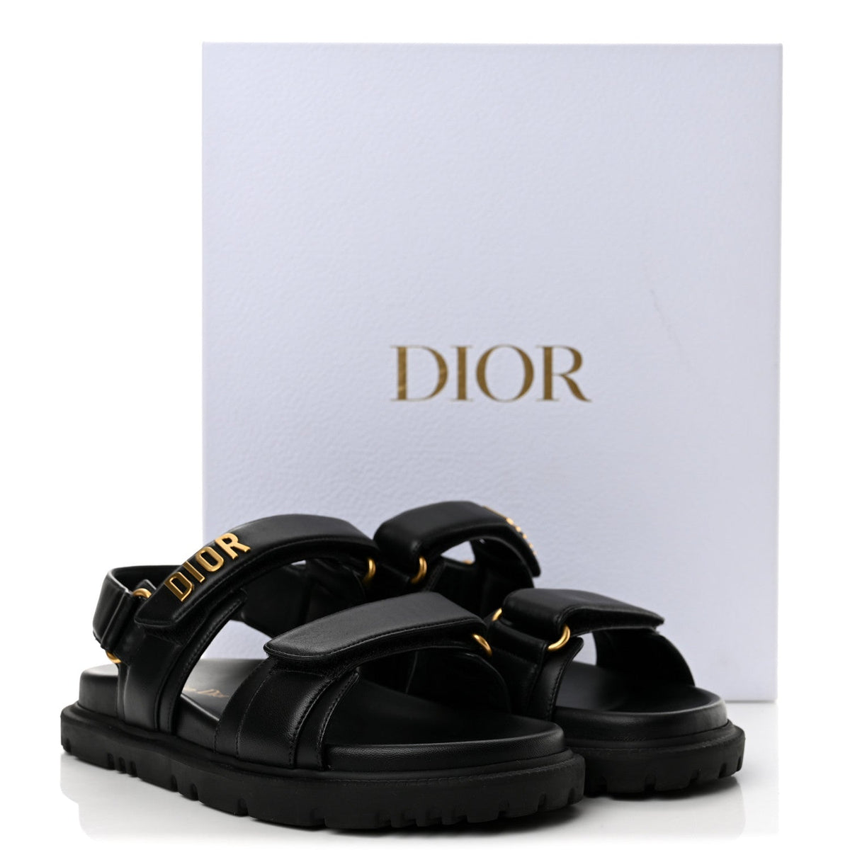 Lambskin Dioract 10mm Sandals 36.5 Black