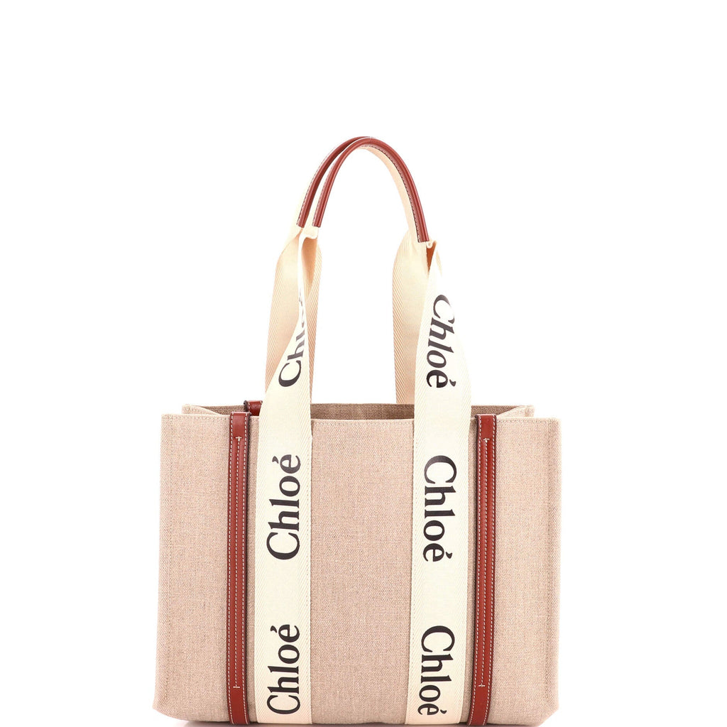 Woody Tote Canvas with Leather Medium