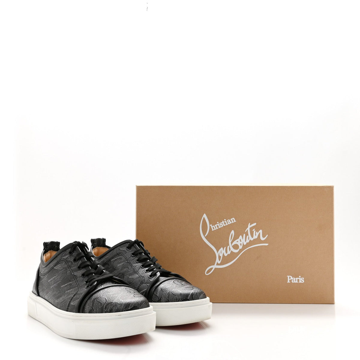 Toile Monogram Nappa Mens Adolon Junior Flat Sneakers 42 Black