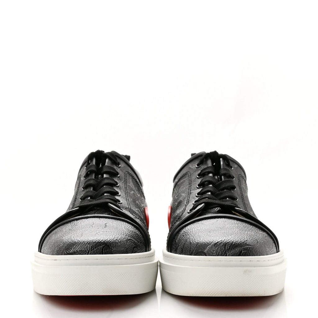 Toile Monogram Nappa Mens Adolon Junior Flat Sneakers 42 Black