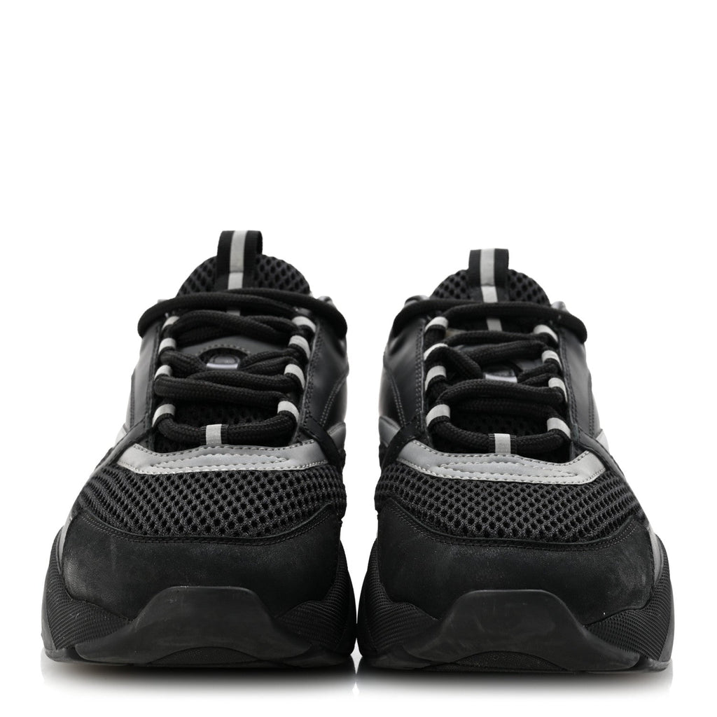 Technical Mesh Calfskin Mens B22 Sneakers 40 Black