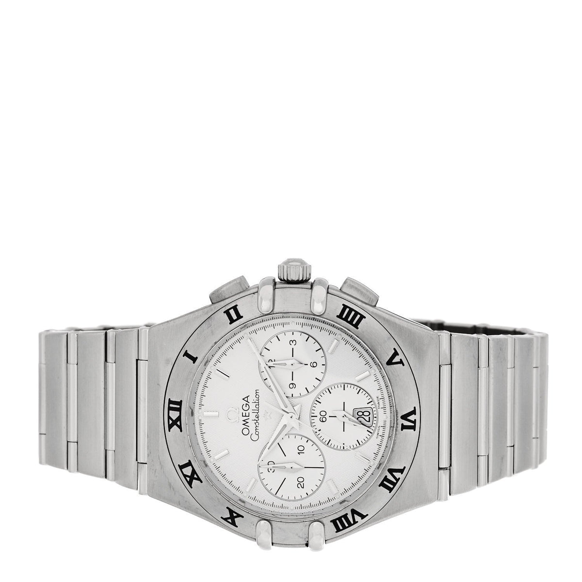 Stainless Steel 39mm Constellation Double Eagle Chronograph Quartz Watch White 1542.30.00
