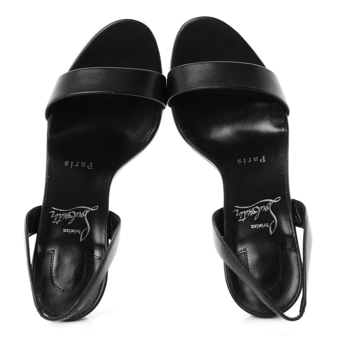 Calfskin O Marylin 85 Slingback Sandal Heels 36 Black