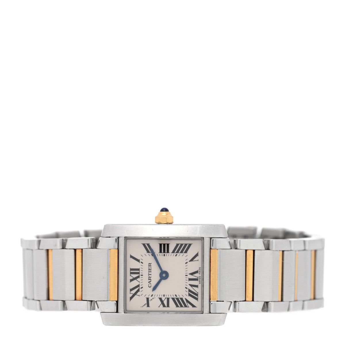 Stainless Steel 18K Yellow Gold 20mm Tank Francaise Quartz Watch