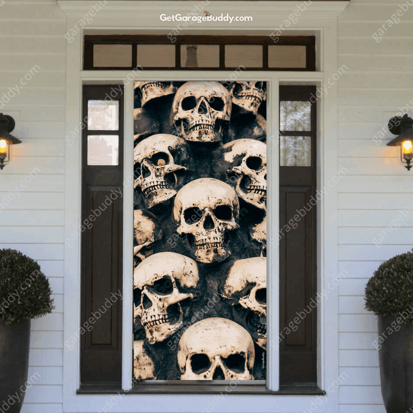 Skulls | Halloween Front Door Cover