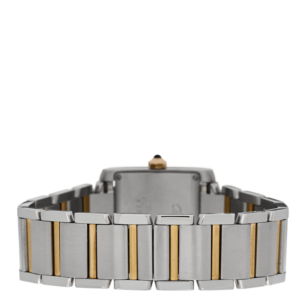 Stainless Steel 18K Yellow Gold 25mm Tank Francaise Quartz Watch