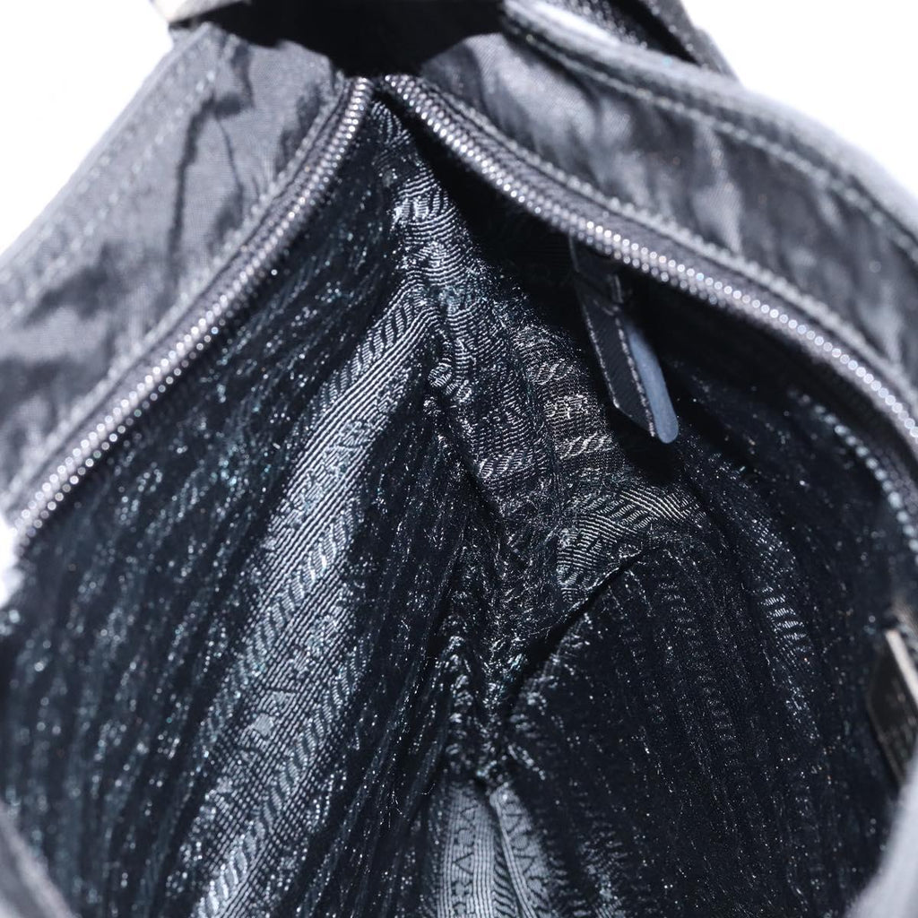 PRADA Shoulder Bag Nylon Black Gold Auth am9670