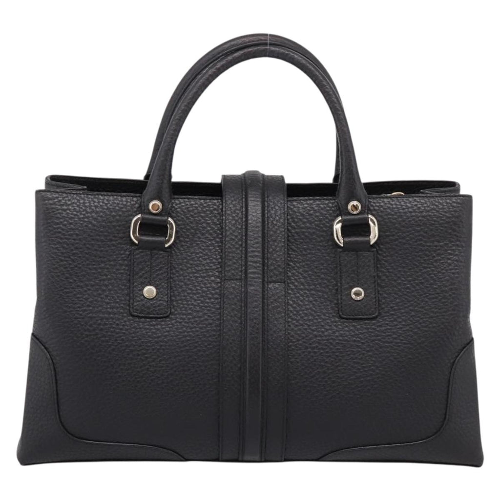 GUCCI Hand Bag Leather Black Gold 131325 Auth BA15848V
