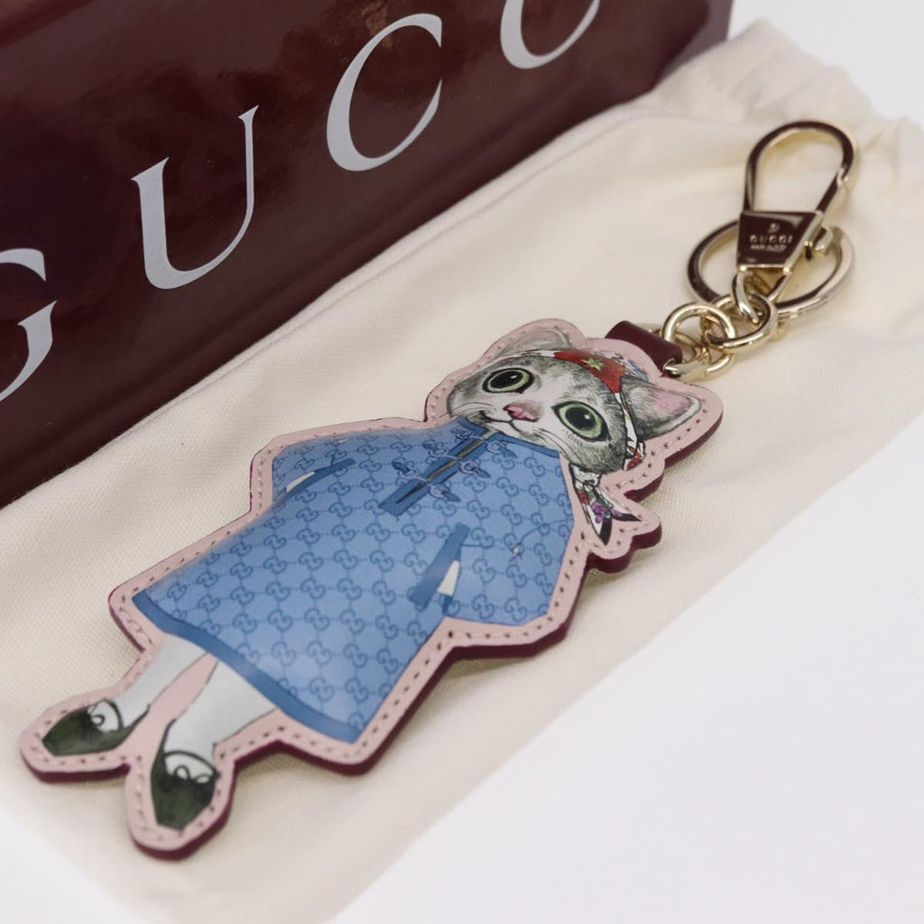 GUCCI GG Supreme Yuko Higuchi Charm PVC Beige Gold Tone Auth BA16264SM