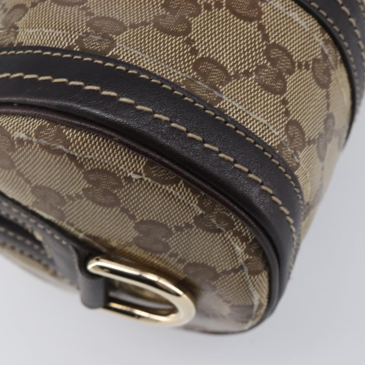 GUCCI GG Crystal Hand Bag Coated Canvas Beige Gold Tone 181485 Auth BA16517