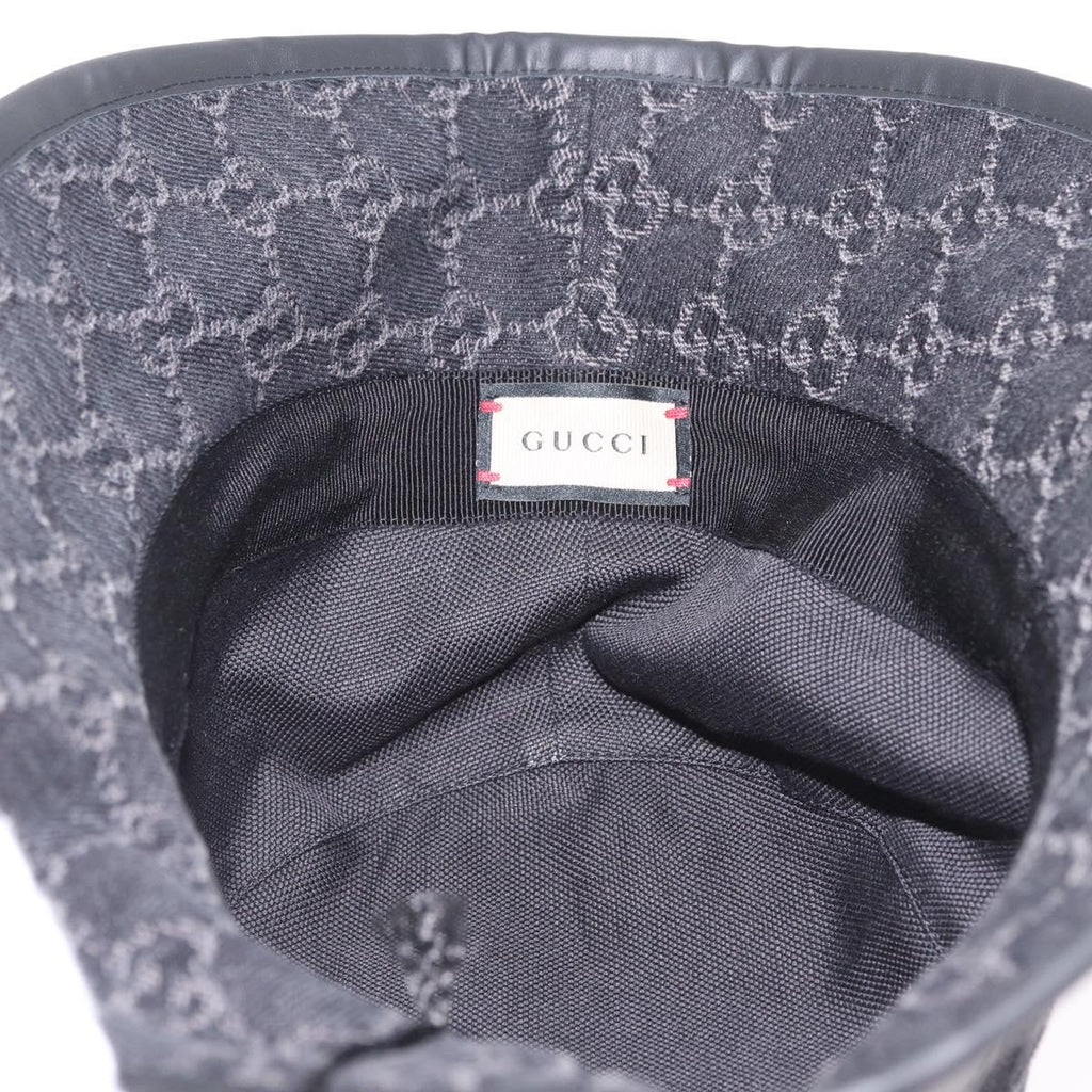 GUCCI GG Marmont Bucket Hat M Beige Gold 768647 Auth BA16737M