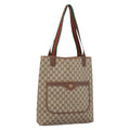 GUCCI GG Canvas Web Sherry Line Tote Bag Beige Red Green 89 02 003 Auth bs37587