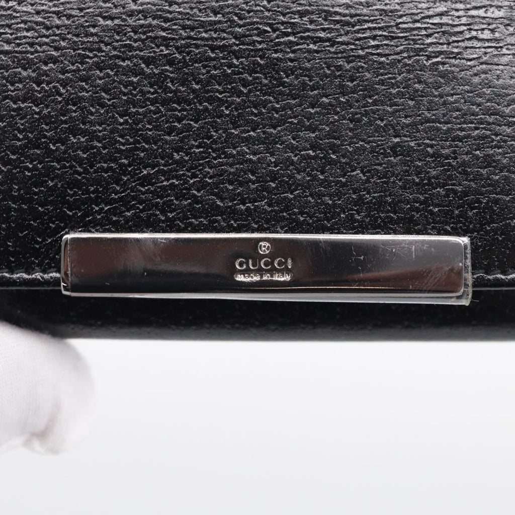 GUCCI Key Case Leather Black Silver 033 0959 Auth bs37882
