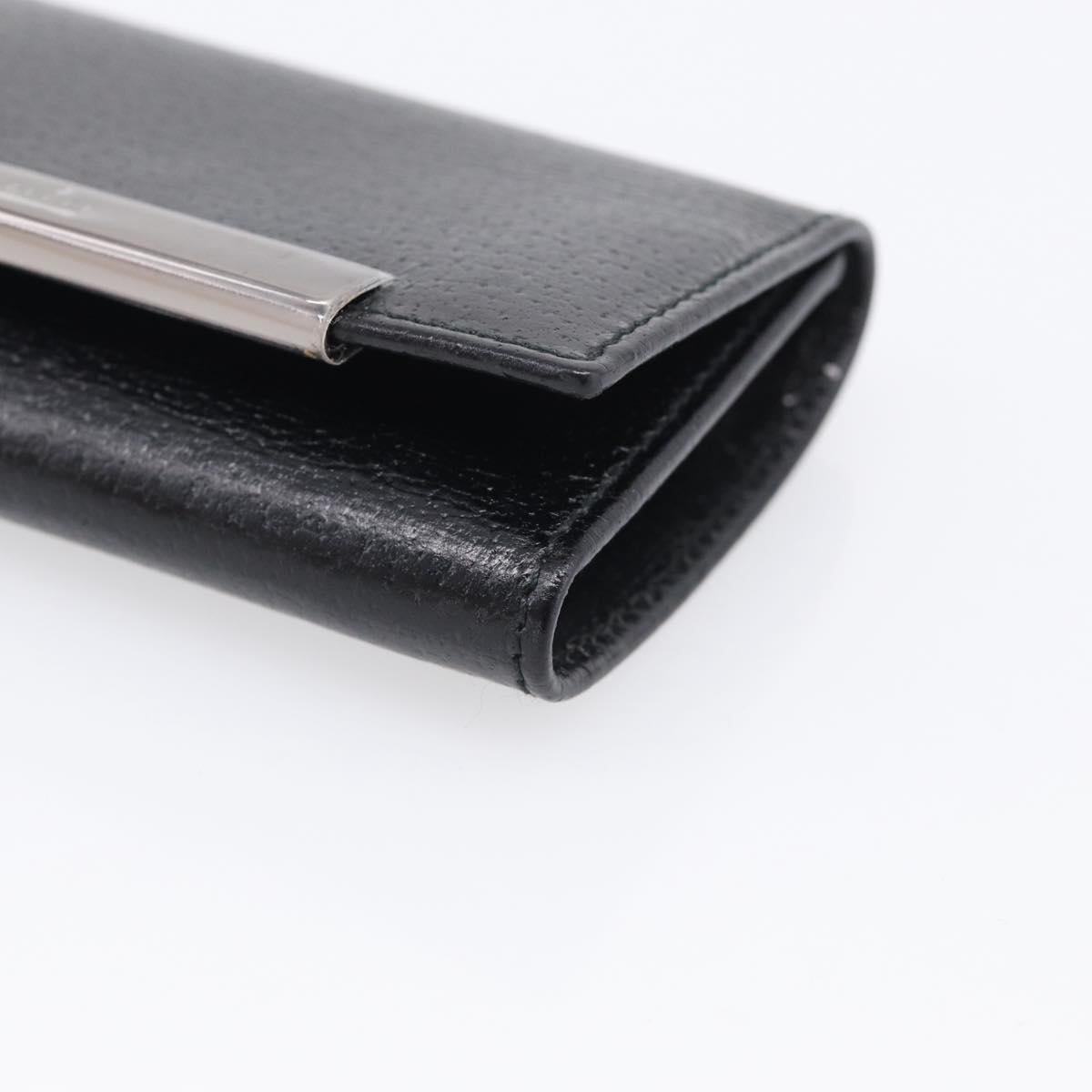 GUCCI Key Case Leather Black Silver 033 0959 Auth bs37882
