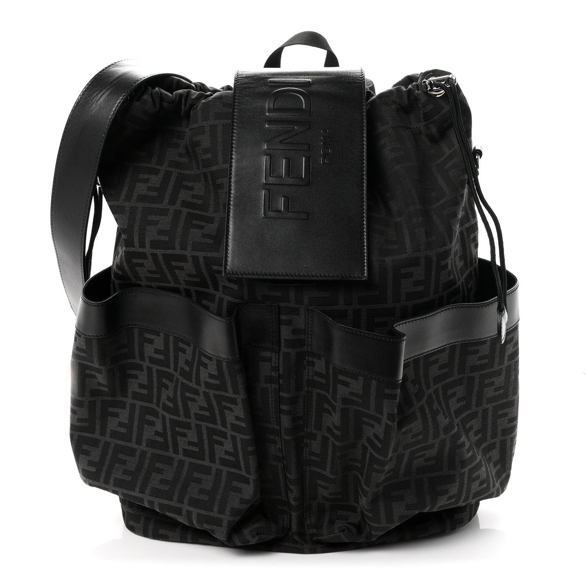 Recycled Fabric Jacquard Vitello Grace FF 1974 Large Fendi Strike Backpack Asfalto