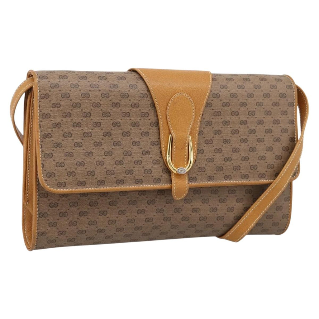 GUCCI Micro GG Supreme Shoulder Bag PVC Beige Gold 904 02 050 Auth ep16103