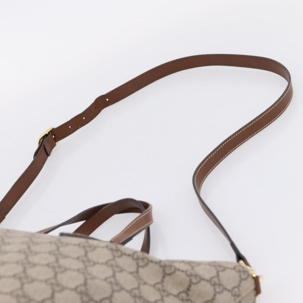 GUCCI GG Supreme Hand Bag PVC 2way Beige Gold Tone 453705 Auth ep16574M