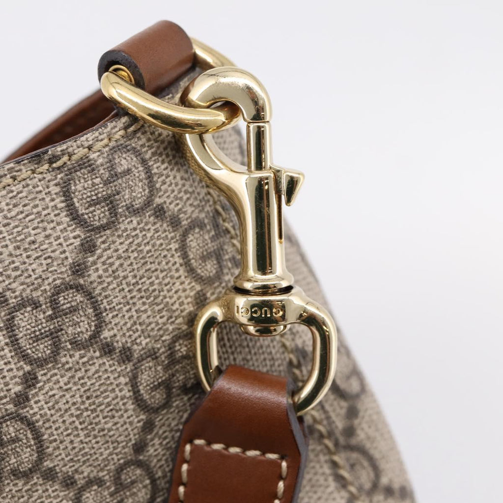 GUCCI GG Supreme Hand Bag PVC 2way Beige Gold Tone 453705 Auth ep16574M
