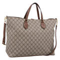 GUCCI GG Supreme Hand Bag PVC 2way Beige Gold Tone 453705 Auth ep16574M