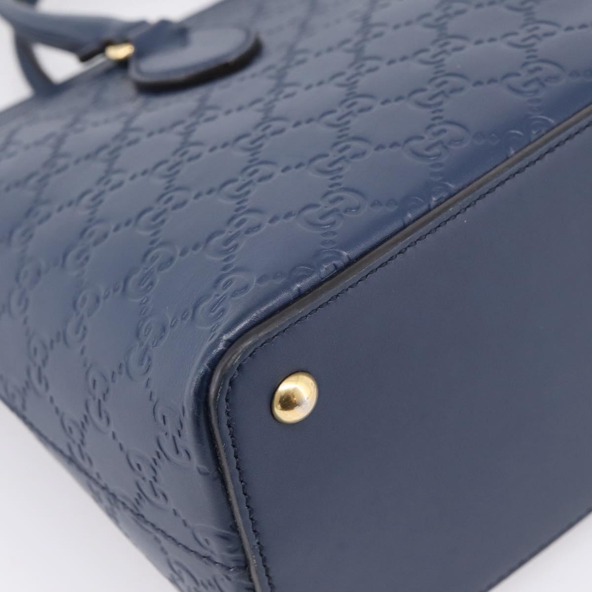 GUCCI GuccissimaGG Hand Bag Leather 2way Navy Gold Tone 409534 Auth ep16714V