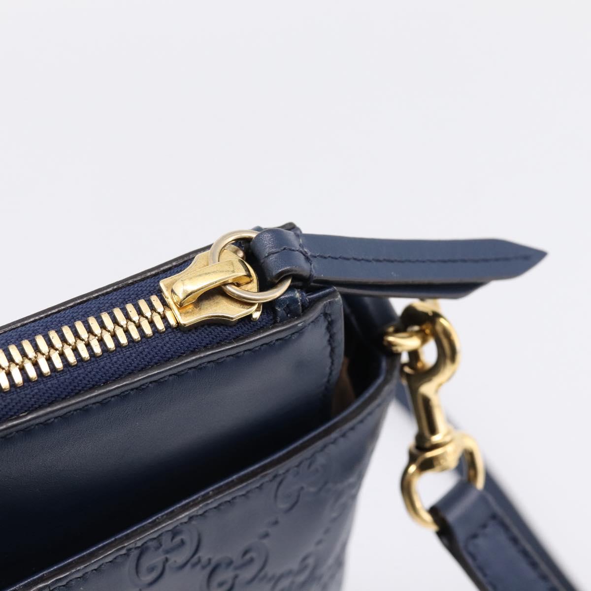 GUCCI GuccissimaGG Hand Bag Leather 2way Navy Gold Tone 409534 Auth ep16714V