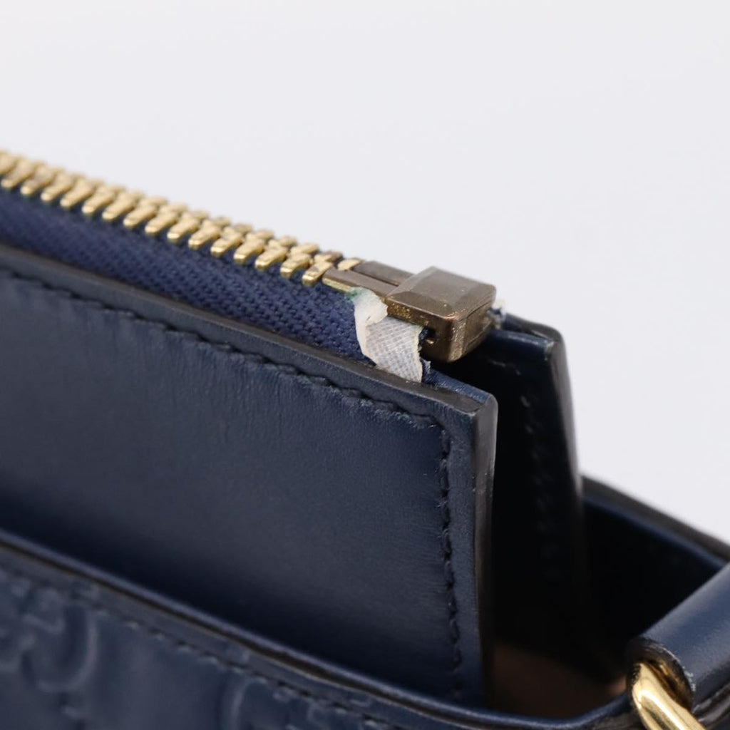 GUCCI GuccissimaGG Hand Bag Leather 2way Navy Gold Tone 409534 Auth ep16714V