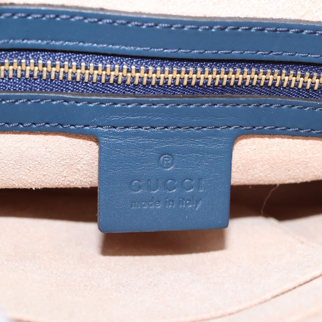 GUCCI GuccissimaGG Hand Bag Leather 2way Navy Gold Tone 409534 Auth ep16714V