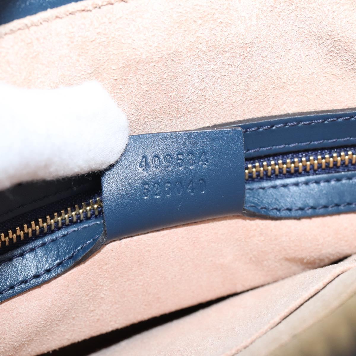 GUCCI GuccissimaGG Hand Bag Leather 2way Navy Gold Tone 409534 Auth ep16714V