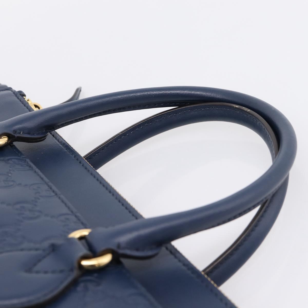 GUCCI GuccissimaGG Hand Bag Leather 2way Navy Gold Tone 409534 Auth ep16714V