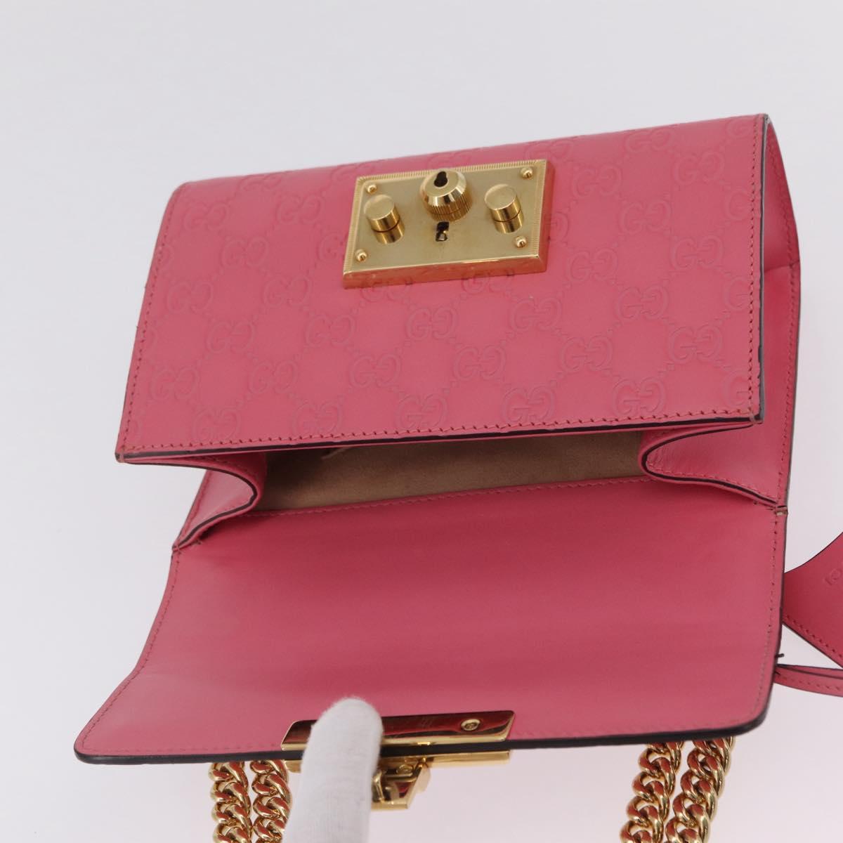 GUCCI GuccissimaGG Padlock Chain Shoulder Bag Leather 409487 Auth ep16719M