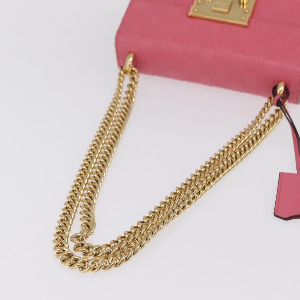 GUCCI GuccissimaGG Padlock Chain Shoulder Bag Leather 409487 Auth ep16719M